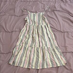 Striped Pink and Cream Kids Dress